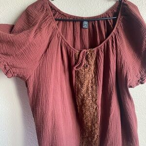 Knox Rose Brown Blouse with Elegant Design